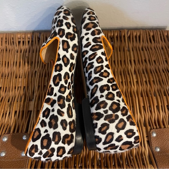 Alberto Moretti Loafers Women 37 Calf Hair Animal Print Flat Shoes US 6 Designer - Picture 5 of 8